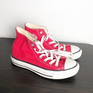 RED Converse Men size 4 preowned High Tops